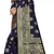 Navy Blue Banarasi Silk Saree With Handloom Weaving Work