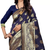 Navy Blue Banarasi Silk Saree With Handloom Weaving Work
