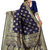 Navy Blue Banarasi Silk Saree With Handloom Weaving Work