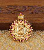 Temple gold plated lakshmi pendant