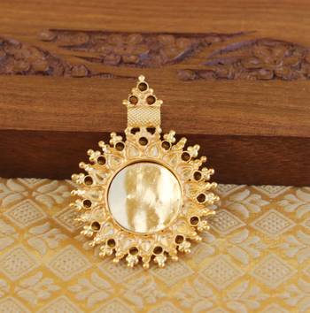 Temple gold plated lakshmi pendant 3