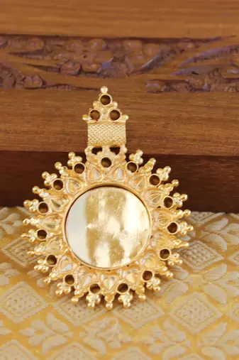 Temple gold plated lakshmi pendant