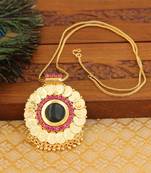 Gold plated lakshmi coin pendant necklace