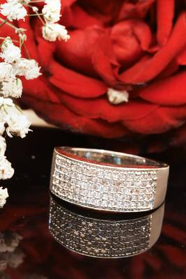 Stone-Studded Silver Adjustable Ring 1