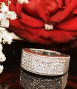 Stone-Studded Silver Adjustable Ring