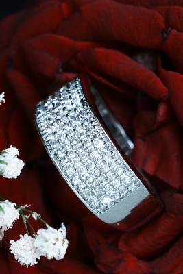 Stone-Studded Silver Adjustable Ring 3