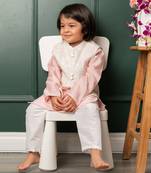 Pink embroidered kurta jacket set