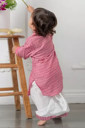 Pink embroidered kurta set