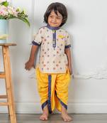 Block printed kurta dhoti set