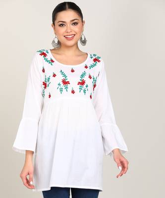 embroidered cotton short kurti 2