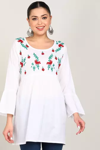  embroidered cotton short kurti