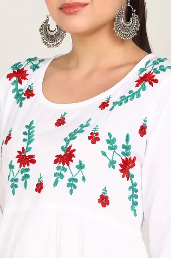  embroidered cotton short kurti