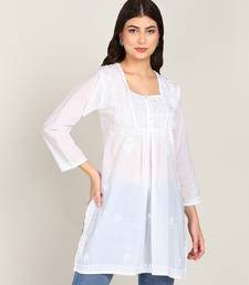 Vahson women chikan embroidery, embroidered short chikan cotton kurti