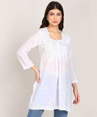  embroidered short cotton kurti 2