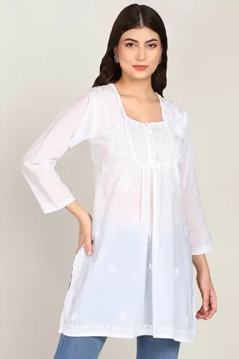  embroidered short cotton kurti