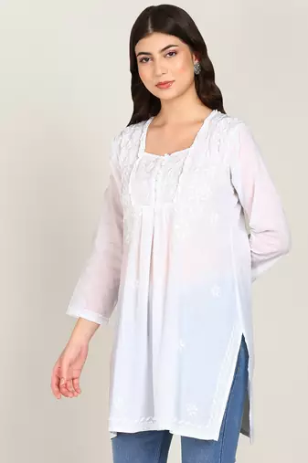  embroidered short cotton kurti