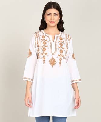  embroidered short cotton kurti 2