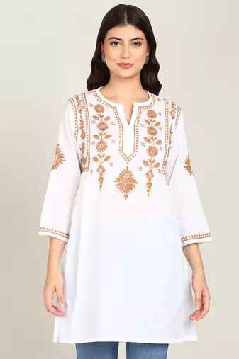  embroidered short cotton kurti