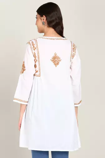  embroidered short cotton kurti