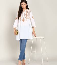  embroidered short cotton kurti