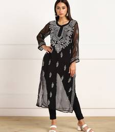  embroidered georgette a-line kurta