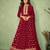 Maroon embroidered georgette salwar suit unstitched