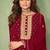 Maroon embroidered georgette salwar suit unstitched