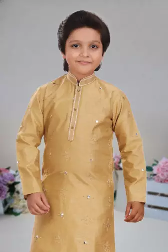 Art silk kurta pajama full sleeve with pajama for kid's