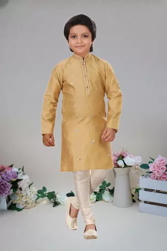Art silk kurta pajama full sleeve with pajama for kid's
