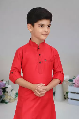 Cotton  kurta full sleeve with pajama for kid's