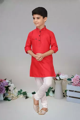 Cotton  kurta full sleeve with pajama for kid's