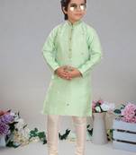 Art silk kurta full sleeve with pajama for boy's