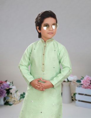Art silk kurta full sleeve with pajama for boy's 2