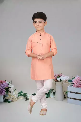 Cotton  kurta full sleeve with pajama for kid's