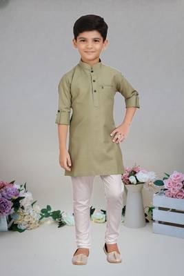 Cotton  kurta full sleeve with pajama for kid's 1