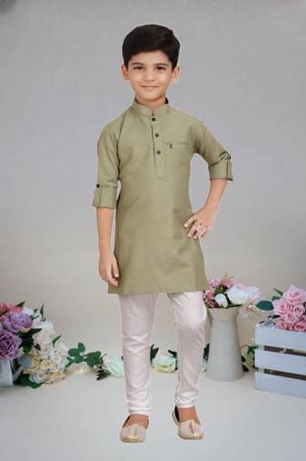 Cotton  kurta full sleeve with pajama for kid's
