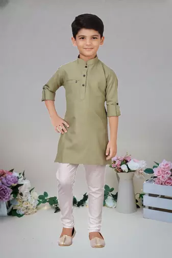 Cotton  kurta full sleeve with pajama for kid's