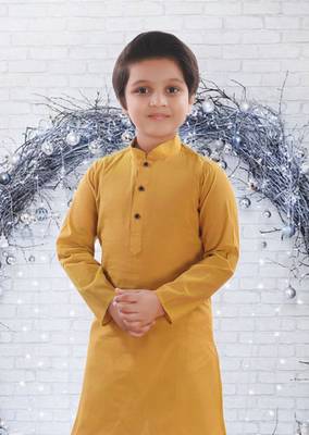 Art silk full sleeve kurta with churidar for boy's 3