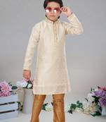 Art silk full sleeve kurta with churidar for boy's