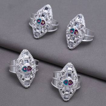 Multi color assorted design toe rings (bichhiya) combo of 2 pairs 1