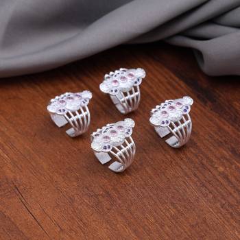 Multi color assorted design toe rings (bichhiya) combo of 2 pairs 1