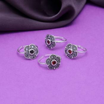 Multi color assorted design toe rings (bichhiya) combo of 2 pairs 1