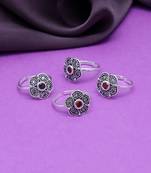 Multi color assorted design toe rings (bichhiya) combo of 2 pairs