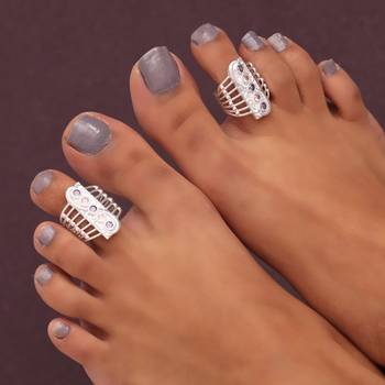 Multi color assorted design toe rings (bichhiya) combo of 2 pairs 2