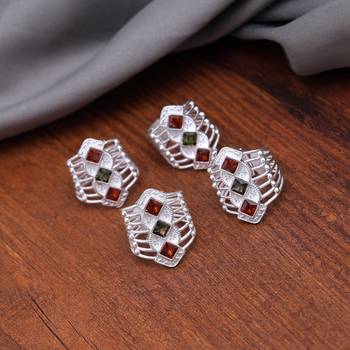 Multi color assorted design toe rings (bichhiya) combo of 2 pairs 1