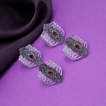 Multi color assorted design toe rings (bichhiya) combo of 2 pairs 1