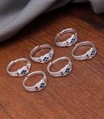 Multi color assorted design toe rings (bichhiya) combo of 3 pairs