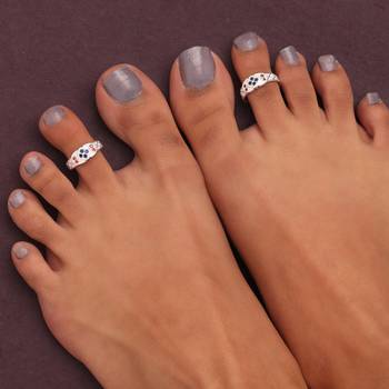 Multi color assorted design toe rings (bichhiya) combo of 3 pairs 2