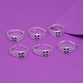 Multi color assorted design toe rings (bichhiya) combo of 3 pairs 1