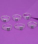 Multi color assorted design toe rings (bichhiya) combo of 3 pairs